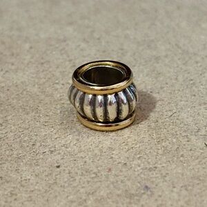 Brighton Mara Spacer in Silver-Gold Grooved silver sides Gold edges
